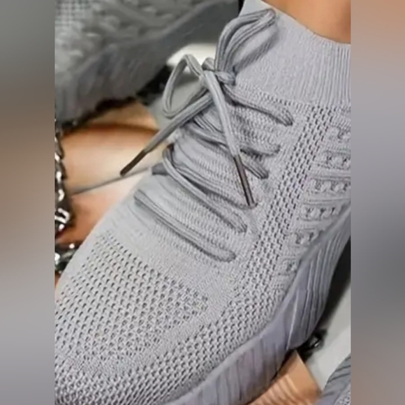 Lace Athletic Sneakers - Gray - Picture 8 of 8